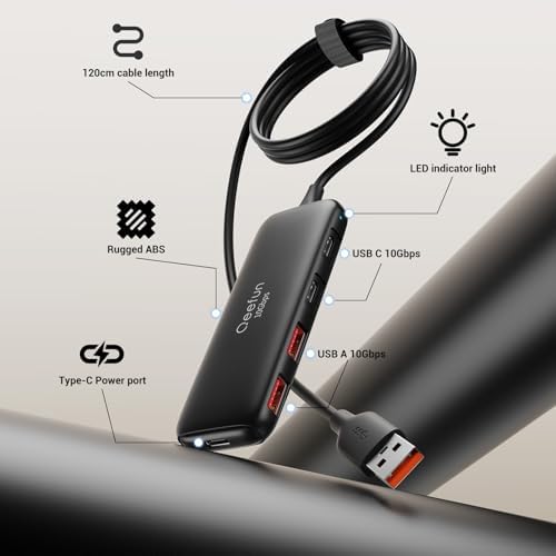 Revolutionize Your Connectivity with the Qeefun 4-Port USB 3.0 Hub – High-Speed 5 Gbps Data Transfer, Individual LED Power Switches, and 2 ft Extension Cable for Ultimate Flexibility – Perfect USB Splitter for Laptops, PCs, i Macs, and More! Enhance Your Workspace Efficiency and Control Multiple Devices Effortlessly!