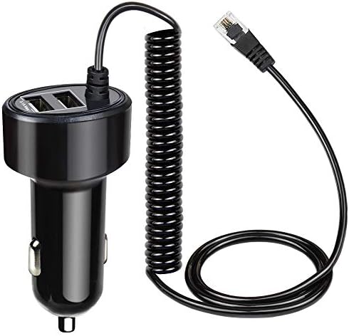 Fouce Claus Dual USB Radar Detector Power Charger Cord – 6 ft Coiled Vehicle Adapter for Escort Valentine One, Beltronics, Uniden R3/R4/R7/R8 – Fast Charging & Universal Compatibility for Reliable Radar Detection Performance
