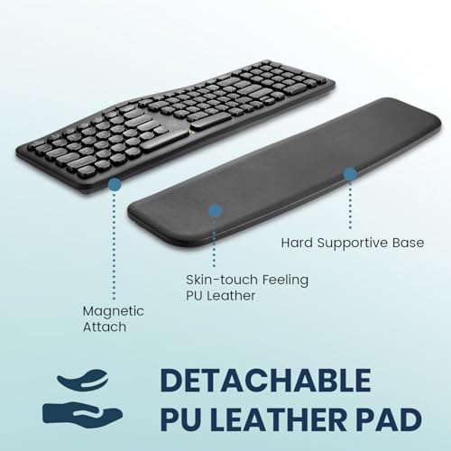 Revolutionize Your Typing with the Perixx PERIBOARD-636 B US Wireless Ergonomic Compact USB Keyboard – Silent Typing, Detachable Wrist Rest & Built-In Number Pad for Ultimate Comfort and Efficiency – Perfect for Home and Office Use