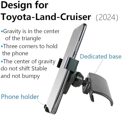 Toyota Land Cruiser 2024-2025 Custom Fit Car Phone Holder – Premium Navigation Bracket for Ultimate Hands-Free Driving Experience – Sleek 360-Degree Rotating Design with Effortless Tool-Free Installation for Enhanced Mobile Accessibility