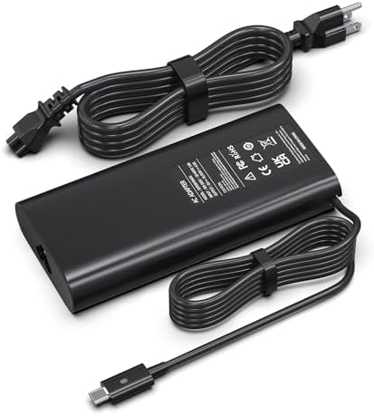 High-Power 130 W USB-C Charger for Dell Laptops – Fast Charge Your XPS 15, 17, Precision & Latitude Models with Ultimate Compatibility and Safety Assurance, Includes Power Supply Cord for Efficient Recharging