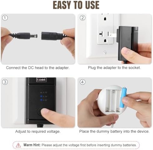 Lenink Adjustable AC Power Supply Adapter – Eco-Friendly AAA Battery Replacement Solution with 3 V-6 V Versatility for All Your Electronic Devices