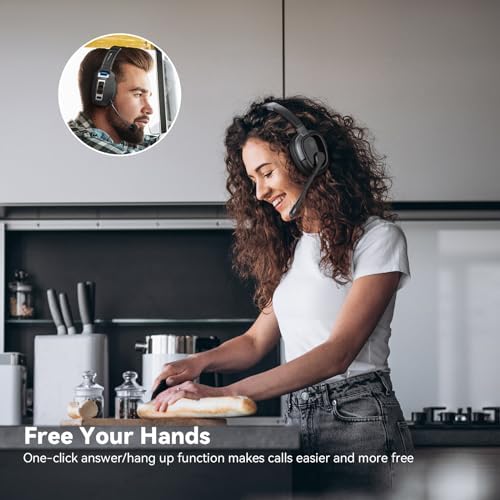 Dytole AI Noise Cancelling Bluetooth Headphones – 65-Hour Wireless Headset with Built-in Mute Function for Enhanced Call Center Performance, Remote Work, and Virtual Meetings – Superior Sound Quality, Lightweight Comfort, & Broad Device Compatibility