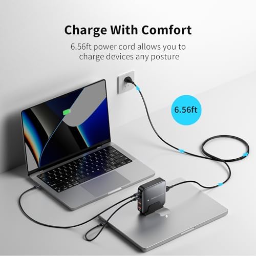 Ultimate MOMAX USB C Charging Station 100 W – Advanced Ga N III Technology for Fast Power Delivery & Quick Charge 3.0, 4-in-1 Hub with 6.56 ft Cord – Perfect for Mac Book Pro, i Phone, and More – Smart Protection & Enhanced Compatibility for Home and Office