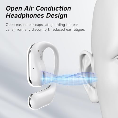 Revolutionary Open-Ear Bluetooth 5.4 Wireless Earbuds | Lightweight Ergonomic Design for Active Lifestyles | 80 Hours Playtime with Waterproof Durability | Experience Deep Bass and Crystal-Clear Calls | Stay Aware of Surroundings While Enjoying Music | Perfect for Gym, Commuting, and Outdoor Adventures | Elevate Listening with Stylish, Durable Earphones for Maximum Comfort and Performance