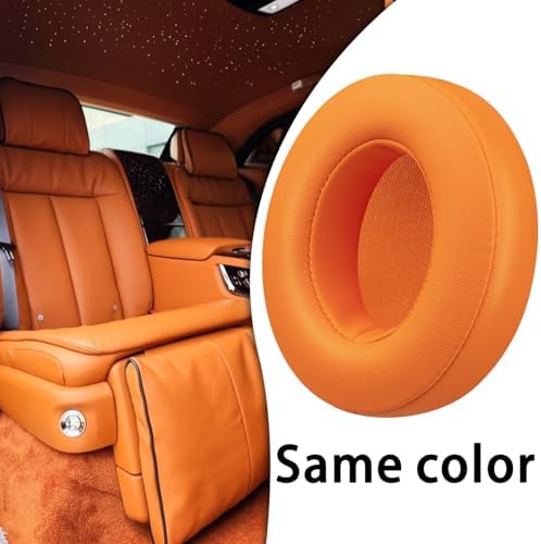 Transform Your Beats Studio Listening with Solo WIT Premium Replacement Ear Pads – Luxurious Soft Protein Leather Cushions Featuring Noise Isolation Memory Foam for Ultimate Comfort and Superior Sound Quality, Vibrant Orange Design for Enhanced Style with Studio 2 & 3 Headphones