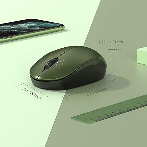 Light Blue Wireless Mouse – Ultra-Quiet 2.4 GHz Noiseless Computer Mouse with USB Receiver for Seamless Windows Experience – Portable, Ergonomic Design for Home, Office, or Travel