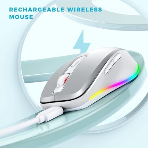 PEIOUS Rechargeable Wireless Mouse with LED – Innovative Jiggler Technology to Keep Your Computer Awake – Sleek Black Design for Optimal Comfort and Productivity