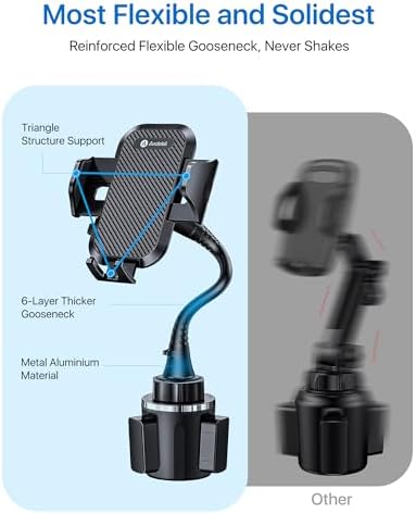 Revolutionize Your Driving Experience with the andobil 15-Inch Cup Phone Holder – Ultimate Stability & Flexibility for i Phone 16 Pro Max and All Cell Phones, Enhanced Safety with Adjustable Gooseneck Design for Hands-Free Navigation and Effortless Access.