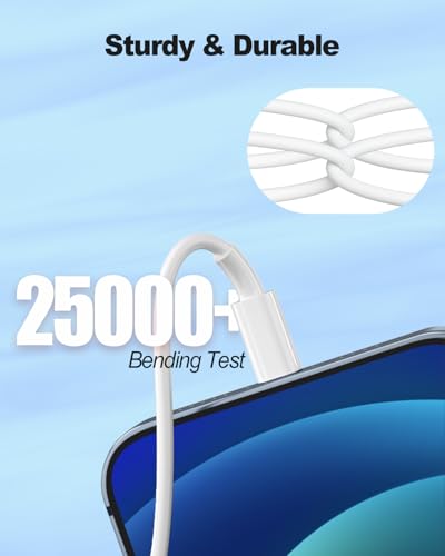 6 FT Lightning to USB A Carplay Charging Cable – Dual Pack for Apple i Phone 14, 13, 12, 11 Pro Max, XR, XS, X, 8, 7, 6 Plus, SE & i Pad – High-Speed Data Transfer & Durable Design for Enhanced In-Car Connectivity and Convenience