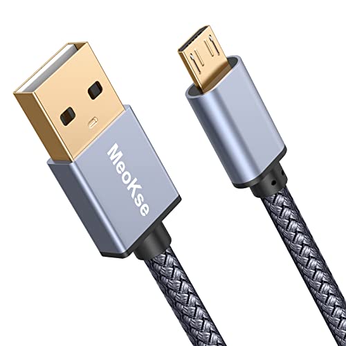 Meokse 50 FT Micro USB Charging Cable – Extra-Long Nylon Braided Fast Charger for Android Devices, Ideal for Samsung Galaxy S7/S6 Edge/S5, LG G4, HTC, PS4, Cameras, and MP3 Players – Unmatched Durability and Convenience for All Your Charging Needs