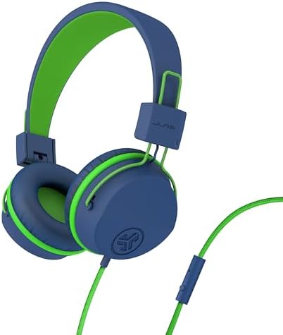 Experience Superior Sound with JLab JBuddies Studio On-Ear Kids Headphones – Safe Volume Limiter, Adjustable & Folding Design, Noise Isolation, Built-in Mic for Toddler Audio Enjoyment (Graphite/Blue) – Perfect for Home, School, and Travel