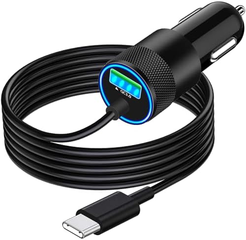 Adeqwat 72 W Dual PD USB-C Car Charger – MFi Certified Fast Charging for i Phone 16 Pro Max, Galaxy S24 & More | 2 Pack Type-C Cable Included | High-Speed Automobile Accessory for Seamless On-the-Go Power Delivery