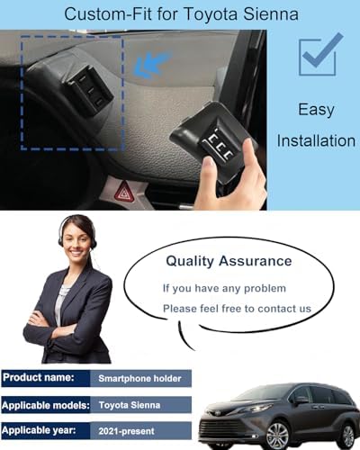 Toyota Sienna Phone Mount Made for 2021-present Sienna,Sienna Phone Holder,Toyota Sienna 2025 Accessories – Enhanced Compatibility and Speed