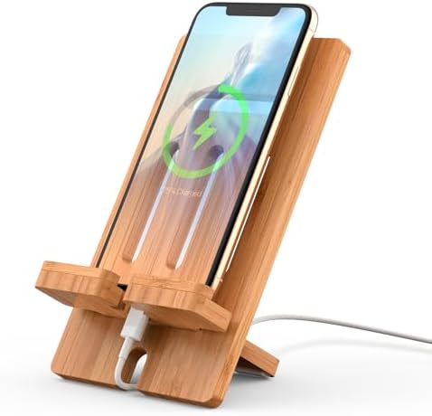 Pezin & Hulin Eco-Friendly Bamboo Adjustable Tablet Stand – Premium Multi-Angle Holder for i Pads, Smartphones, and E-Readers (Fits Devices 4.7″ to 13″) – Transform Your Workspace with Stylish Comfort and Enhanced Viewing Experience