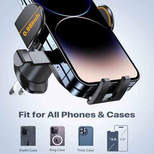 Miracase Universal Car Vent Phone Holder – Enhanced Non-Slip Clip for Safe Smartphone Mounting, Hands-Free Navigation & Communication, Compatible with All Models Including Latest i Phones – Sleek Grey Design for Ultimate Driving Safety and Ease