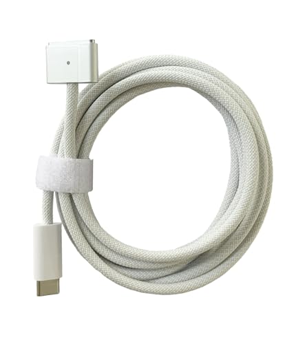 AJJ 140 W USB-C Magnetic Charging Cable – 2 m Nylon Braided for Mac Book M1 M2 M3 (2021-2024) – Fast, Reliable, and Stylish Charging Solution for On-the-Go Users