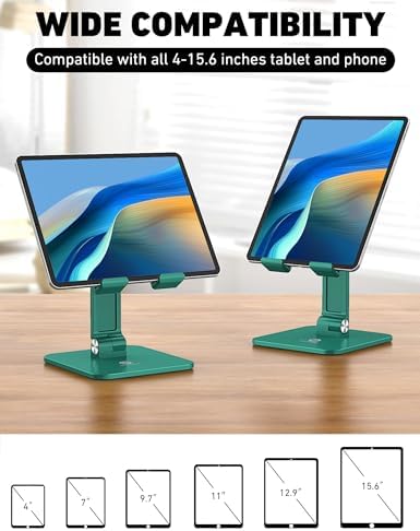 Revolutionize Your Workspace with the OCYCLONE Foldable Tablet Stand – Adjustable Holder for i Pad, Kindle, and Smartphones (4-15.6″) – Portable Desk Accessory for Home and Office – Ergonomic Design Enhances Comfort and Productivity – Sleek Black Finish for Modern Aesthetics – Perfect for Video Calls, Reading, and Entertainment