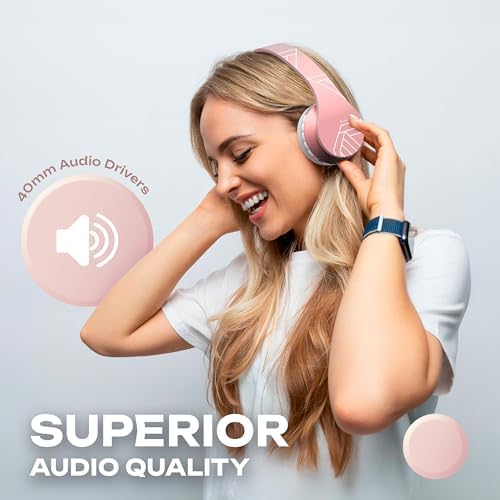 Experience the Ultimate in Comfort and Sound with Power Locus Stylish Purple & White Wireless Over-Ear Headphones – Hi-Fi Stereo Quality, Foldable Design for Travel, 12-Hour Battery Life, and Built-In Microphone for Hands-Free Calls – Perfectly Compatible with i Phone, Samsung, and LG Devices