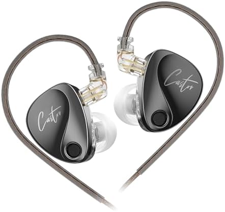 KZ Castor Dual-Dynamic Driver In-Ear Monitors – Customizable Noise-Isolating Earbuds for Audiophiles and Gamers with Ergonomic Design and Detachable 2 PIN-C Cable for Superior Sound Clarity and Comfort on the Go