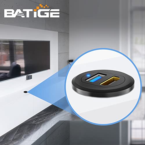 BATIGE Type C USB 3.0 Flush Mount Extension Cable – 3 ft Alloy Shell Car, Truck & Motorcycle Dashboard USB Port with LED Indicator for Enhanced Durability and Seamless Connectivity