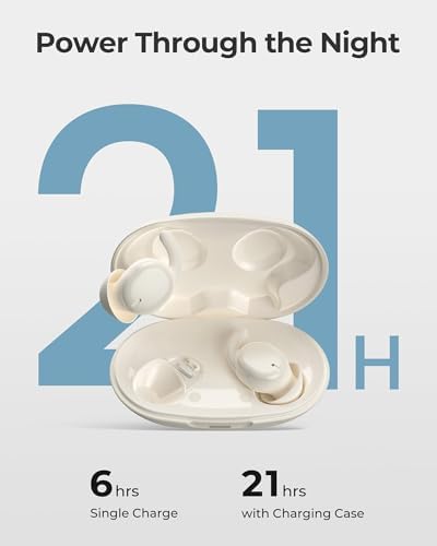 Lytmi Cozy Snug C1 Sleep Earbuds – Premium Bluetooth 5.3 Noise-Canceling Headphones Designed for Side Sleepers, Customizable Fit with Three Ear Tip Sizes, 21-Hour Playtime, App-Controlled for Tailored Relaxation, Ultra-Compact Design for Uninterrupted Sleep Bliss