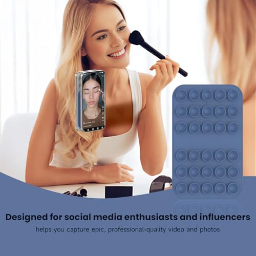 Revolutionary Patented Magnetic Suction Grip Mount for i Phone & Android – Effortless Hands-Free Phone Holder in Deep Blue, Perfect for Content Creators, Capture Stunning Selfies and Videos, Ultimate Compatibility with Mag Safe and Standard Cases, Portable and Stylish Design for On-the-Go Use