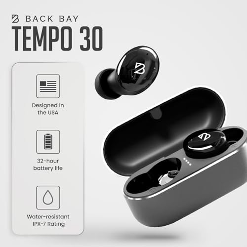Back Bay Audio Tempo 30 Wireless Earbuds for Smaller Ears – Award-Winning Sound in Sweatproof Design, Ultra-Comfortable Bluetooth Earbuds for Women, Purple Finish with Long Battery Life and Enhanced Compatibility for Daily Use
