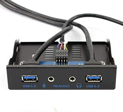Enhance Your Desktop with the JMT USB 3.0 Front Panel Bracket: Dual High-Speed Ports, HD Audio Connectors, and Sleek Silver Design for Effortless Connectivity and Performance