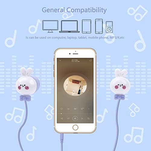 Whimsical Kids Rabbit Earbuds with Microphone – Premium In-Ear Headphones for Learning, Play & Adventure – Includes Colorful Storage Case for Effortless Organization – Ideal Gift for Young Music Lovers