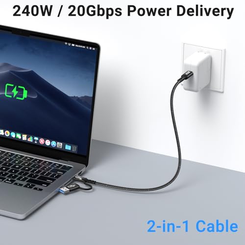 Premium USB A to C Android Auto Cable 3.3 ft [2 Pack] – Fast Charging USB C 3.1 & 20 Gbps Data Transfer for Seamless Connectivity with i Phone 16, Galaxy S23, Pixel 9 Pro – Enhanced Durability & Versatile Use for Car Play and Navigation