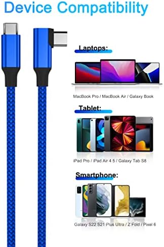 Elebase Right Angled USB Type C to C 100W Cable 6.6FT with USB A Adapter,90 Degree Power Delivery Fast Charging PD Charger Cord for MacBook Mac Pro,iPad 10 10th Air 4 4th 5 5th Mini 6 6th Generation – Enhanced Compatibility and Speed