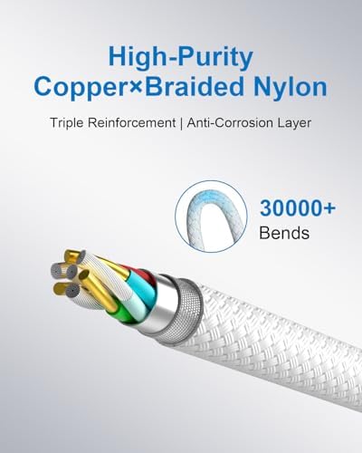 Ultra-Fast 96 W Mac Book Pro Charger with 6.6 ft Magnetic USB-C Cable – Compatible with 2021-2025 Mac Book Pro 14″/16″ & Mac Book Air 13″/15″ Models – Magnetic Connection for Secure Charging & Armor-Weave Durability – Lightning Speed Power Boost for M1/M2/M3/M4 Chipsets – 365-Day Warranty for Peace of Mind