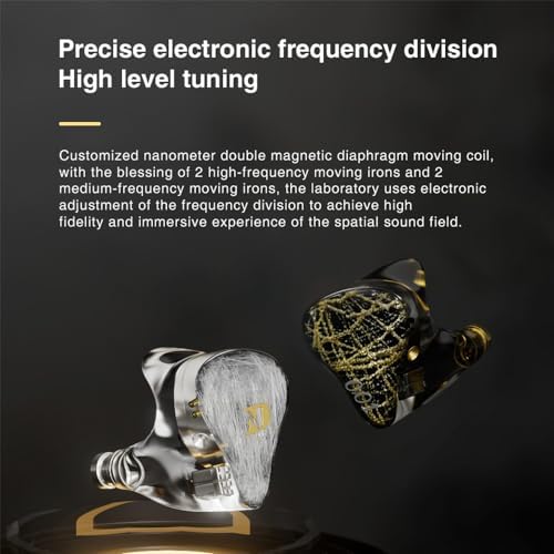 Premium CCA ND 001 4 BA+1 DD In-Ear Monitors: Hi-Fi Audiophile Earphones with Deep Bass, Tangle-Free Detachable Cable & Microphone for Enhanced Compatibility and Comfort – Perfect for Music Lovers and Professionals