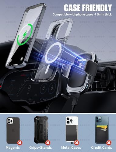 TOPGO Adjustable Car Cup Phone Holder – Secure, No-Wobble Smartphone Mount for i Phone 16 & 4.0-7.0 Inch Devices – Enhance Driving Safety with Optimal Visibility and Easy Access – Sleek Black Design for Any Vehicle