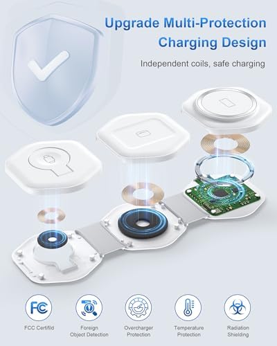 Ultimate 3-in-1 Magnetic Wireless Charging Station for Apple Devices – Foldable Travel Charger for i Phone 16/15/14/13/12 Pro Max, Apple Watch & Air Pods – Fast, Efficient, and Stylish Power Solution for On-the-Go Charging