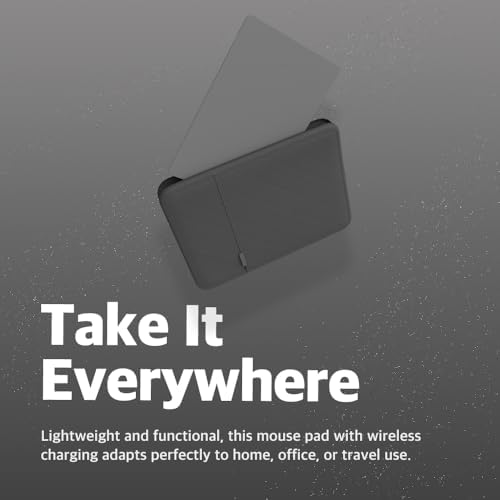 POUT H3 Midnight Blue Portable Qi Wireless Charging Mouse Pad – Effortless Device Charging Meets Sleek Workspace Efficiency for Laptops, i Phones, Air Pods & Samsung Galaxy – Lightweight, Non-Slip Design Enhances Productivity & Style