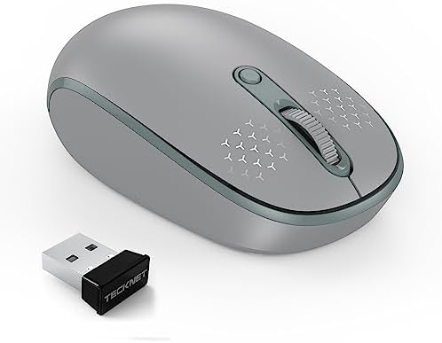 TECKNET 2.4 GHz Wireless Mouse – Ultra-Quiet & Portable Computer Companion with Adjustable DPI, USB Receiver, and Ergonomic Design for Seamless Use Across Chromebook, Laptop, PC & Mac – Enhance Productivity Effortlessly