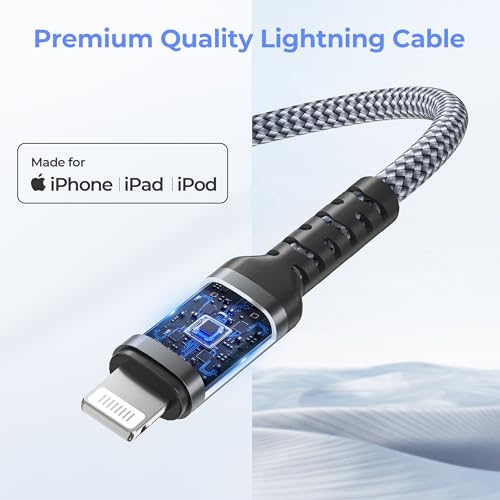 10-Foot Elebase USB C to Lightning Charging Cable for i Phone 14, 13 & More – Fast Power Delivery with USB A Adapter – Enhanced Flexibility for Seamless Device Connectivity – Durable 20 W Quick Charge Cord for i Pad 8 th & 9 th Gen, Apple Models XS, XR, X, 8, 7, 6, SE – Perfect for On-the-Go Charging and Syncing