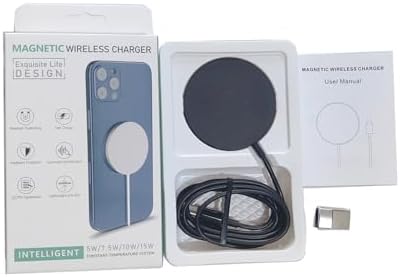 HYDGYC 15 W Mag Safe Wireless Charging Pad – Ultimate Fast Charging Solution for i Phone 16 Series & Air Pods – Sleek Black Design with 3.3 ft Cable – Effortless Magnetic Alignment for Tangle-Free Power – Compatible with i Phone Models 12, 13, 14 & More – Elevate Your Charging Experience with Reliable Speed and Style