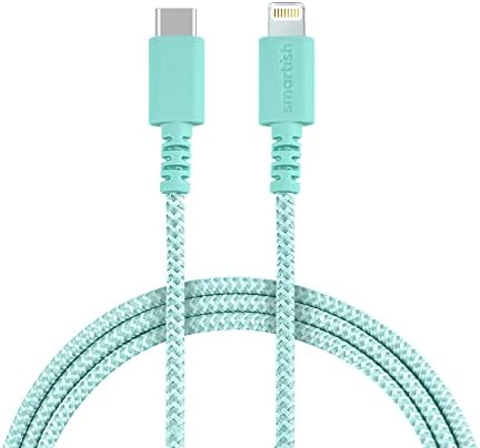 Smartish Crown Joule USB-C Charger – 6 ft Fast Charging Cable for i Phone 16 & 15 – 100 W Power Delivery – Nylon Fabric-Wrapped Cord for Android, Pixel, Galaxy, Mac Book Pro – Versatile Black Charging Solution for Instant Power-ups and Enhanced Durability