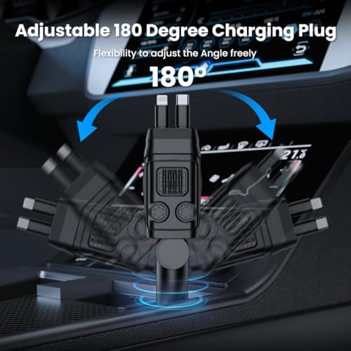 Ultimate 4-in-1 Retractable Car Charger – 65 W Fast Charging Solution for i Phone 16/15/14/13/12/11, Galaxy & Pixel – Compact, Safe & Versatile Mobile Power Adapter for Road Trips and Daily Use