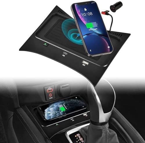 Elevate Your Nissan Rogue Driving Experience with 30 W Fast Charging Wireless Charger Pad – Seamless USB-A & USB-C Compatibility for 2014-2020 Models, Including Hybrid & Sport Variants – Effortless Cord-Free Power at Your Fingertips