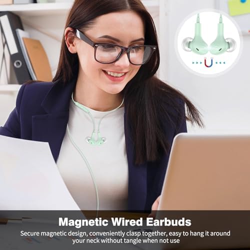 Magnetic USB C Earbuds for Samsung Galaxy S24 Ultra, S23 FE, S22, S21, A54, A53 & i Phone 16, 15 Pro Max – Noise Isolating Wired Headphones with Microphone and Volume Control for Enhanced Audio Experience – Perfect for Music Lovers and Professionals
