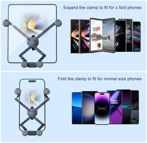 Z Fold 5 Gravity Car Mount – Versatile Dual-Form Phone Holder for Samsung Galaxy Fold Series, Google Pixel, and i Phone 16 with Thick Case Compatibility – Enhanced Stability for Safe Navigation and Hands-Free Convenience