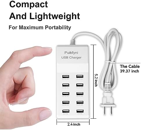 High-Speed 10-Port USB Charging Hub Duo: Ultimate Smart Charging Solution for Families and Tech Lovers – Multi-Device Power Station for Smartphones, Tablets, and Wearables with Compact Design for Home, Office, and Travel Needs