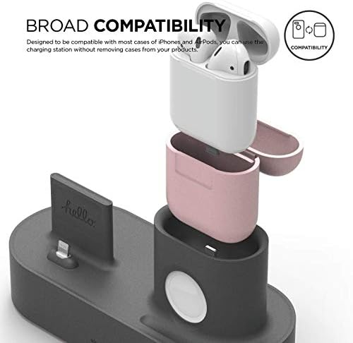 elago 3 in 1 Charging Station for Apple Devices – All-in-One Dock for i Phone, Apple Watch Series 10/9/8/7/6/5/4/3/2/1/SE, and Air Pods Pro/3/2/1 – Sleek, Space-Saving Design with Enhanced Speed and Compatibility (Original Cables Required) – Perfect for Home or Office Use