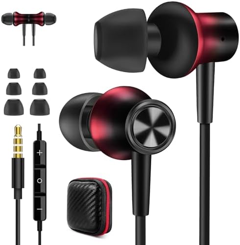 Jiunai Gradient Purple Wired Earbuds – High-Fidelity 3.5 mm Noise-Isolating In-Ear Headphones with Built-In Microphone, Volume Control & Tangle-Free Magnetic Design – Tailored for i Phone & Android Users – Ultimate Choice for Daily Commutes, Travel, and Academic Life