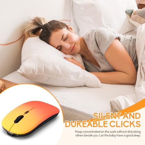 Seamless Productivity with 3 Pack Rosy Glow Red Wireless Bluetooth Mouse – Rechargeable, Silent, and Slim Dual Mode Mice for Laptop, Desktop, i Pad, and Mac – Perfect for On-the-Go Professionals and Students