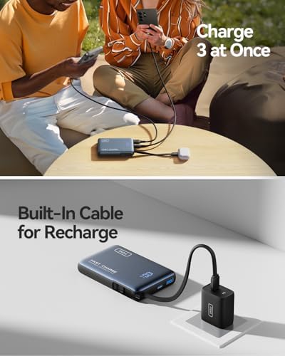 Discover the INIU 10,000 m Ah Power Bank with Built-in USB-C Cable – Your Ultimate On-the-Go Charging Solution for i Phone 15/14/13/12/11, Samsung S22/S21, Google Devices, Air Pods, and i Pads – Fast 20 W Charging for Effortless Power Management. Stay Connected with Enhanced Compatibility and Sleek Design, Perfect for Travelers and Busy Professionals. Experience Convenience and Efficiency with This Lightweight Portable Charger That Fits Seamlessly into Your Lifestyle. Never Miss a Moment with Reliable Power at Your Fingertips – Ideal for Streaming, Working, or Navigating!